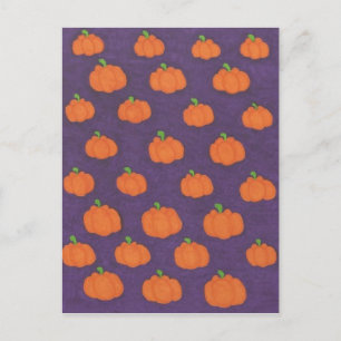 Paarse Herfst Pumpkin Patroon Briefkaart