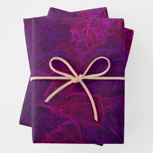 Paarse herfst roze neon Dark Maple Leaves Inpakpapier Vel (In situ)