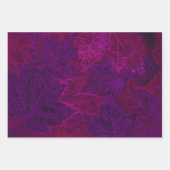 Paarse herfst roze neon Dark Maple Leaves Inpakpapier Vel (Voorkant)