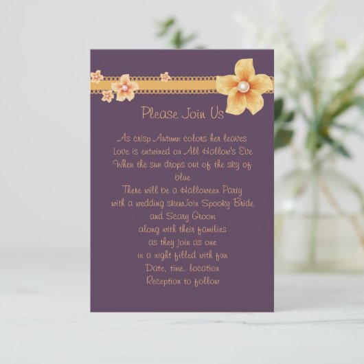 Paarse Herfst uitnodigen Kaart (Staand voorkant)