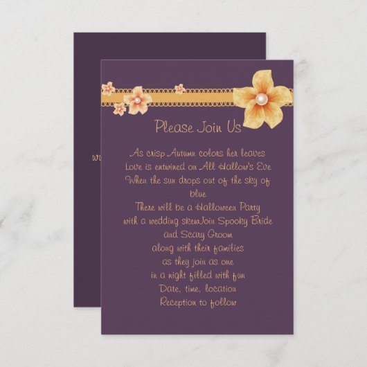 Paarse Herfst uitnodigen Kaart (Voorkant / Achterkant)