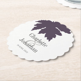 Paarse herfst van het leder van Maple Wedding/Verg Kartonnen Onderzetters