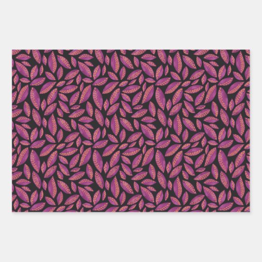 Paarse herfstbladeren inpakpapier vel (Voorkant)