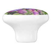 Paarse herfstbladeren keramische knop (Zijkant)