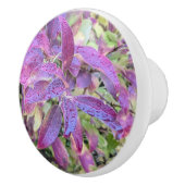 Paarse herfstbladeren keramische knop (Rechts)