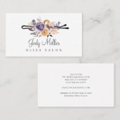 Paarse herfstboeket Bloemen Bobby Pin Haarsalon Visitekaartje (Voorkant / Achterkant)