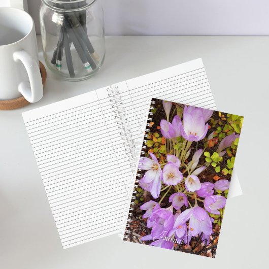 Paarse Herfstcrocus Bloemig Notitieboek