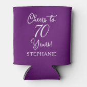 Paarse herfstjuichen tot 70 jaar 70ste verjaardag blikjeskoeler (Voorkant)