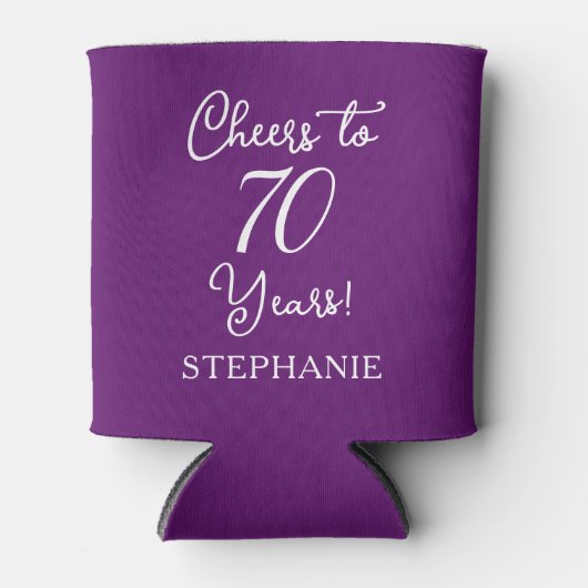 Paarse herfstjuichen tot 70 jaar 70ste verjaardag blikjeskoeler (Voorkant)