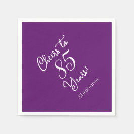 Paarse herfstjuichen tot 85 jaar 85ste verjaardag servet