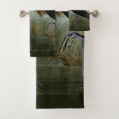 Paarse Heron Audubon-vogelschilderij Bad Handdoek (Insitu)