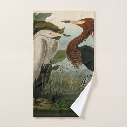 Paarse Heron Audubon-vogelschilderij Bad Handdoek (Handdoek)