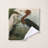 Paarse Heron Audubon-vogelschilderij Bad Handdoek (Wasdoekje)