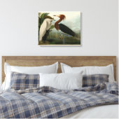 Paarse Heron Audubon-vogelschilderij Canvas Afdruk (Insitu (Slaapkamer))