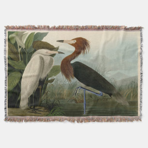 Paarse Heron Audubon-vogelschilderij Deken