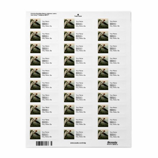 Paarse Heron Audubon-vogelschilderij Etiket (Full Sheet)