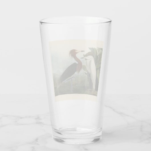 Paarse Heron Audubon-vogelschilderij Glas (Achterkant)