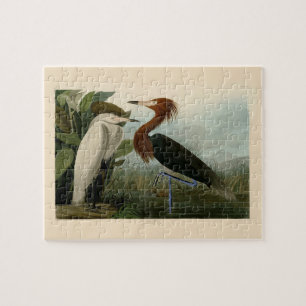 Paarse Heron Audubon-vogelschilderij Legpuzzel