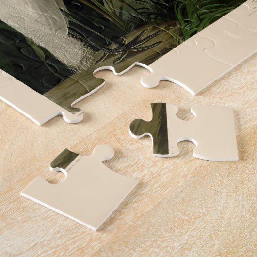 Paarse Heron Audubon-vogelschilderij Legpuzzel (Zijkant)