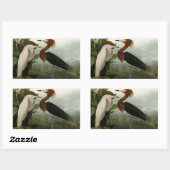 Paarse Heron Audubon-vogelschilderij Rechthoekige Sticker (Vel)