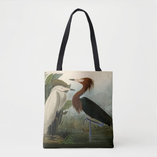 Paarse Heron Audubon-vogelschilderij Tote Bag (Voorkant)