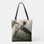 Paarse Heron Audubon-vogelschilderij Tote Bag (Achterkant)
