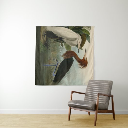 Paarse Heron Audubon-vogelschilderij Wandkleed (In Situ (horizontaal))