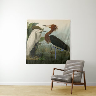 Paarse Heron Audubon-vogelschilderij Wandkleed