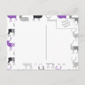 Paarse herten herten hert kerstpatroon feestdagenkaart (Achterkant)