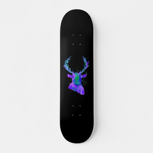 Paarse Herten Silhouet Persoonlijk Skateboard (Voorkant)