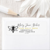 PAARSE HET ADRESETIKET VAN DE BEE TERUGKEER ETIKET (Insitu)