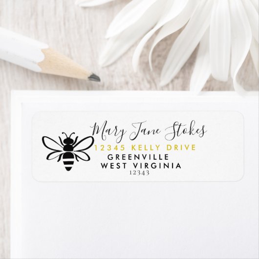 PAARSE HET ADRESETIKET VAN DE BEE TERUGKEER ETIKET (Insitu)