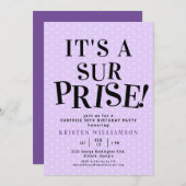 Paarse Het is een Verrassing 50ste Verjaardag Kaart (Voorkant / Achterkant)