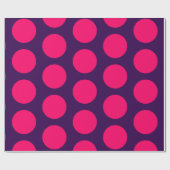 paarse & hete roze Polk Stippen verjaardag Cadeaupapier (Vlak)