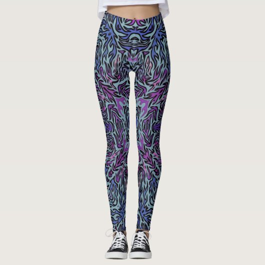 Paarse Hete Vuur Leggings (Voorkant)