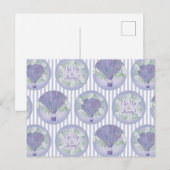 Paarse heteluchtballon - Lila lavenbanden Briefkaart (Voorkant / Achterkant)