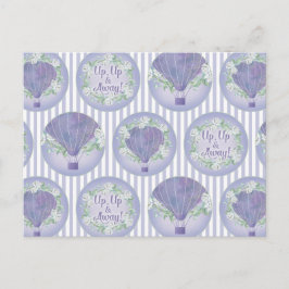 Paarse heteluchtballon - Lila lavenbanden Briefkaart