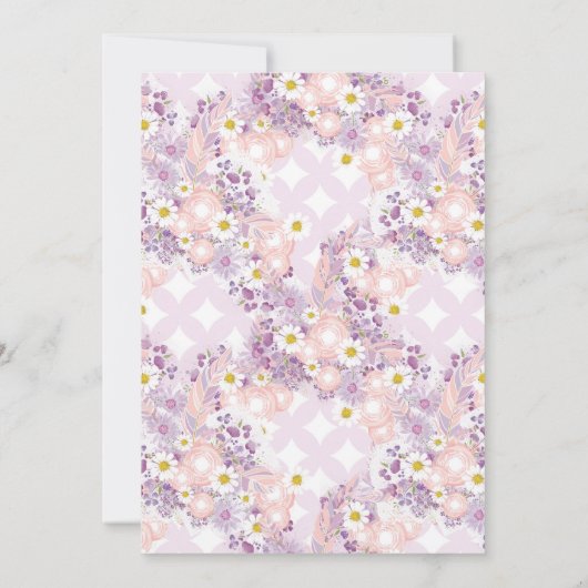 Paarse heteluchtballon meisje baby shower kaart (Achterkant)