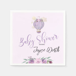 Paarse heteluchtballonvaarder servet