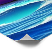 Paarse heuvels door het Poster van de Oceaan (Hoek)