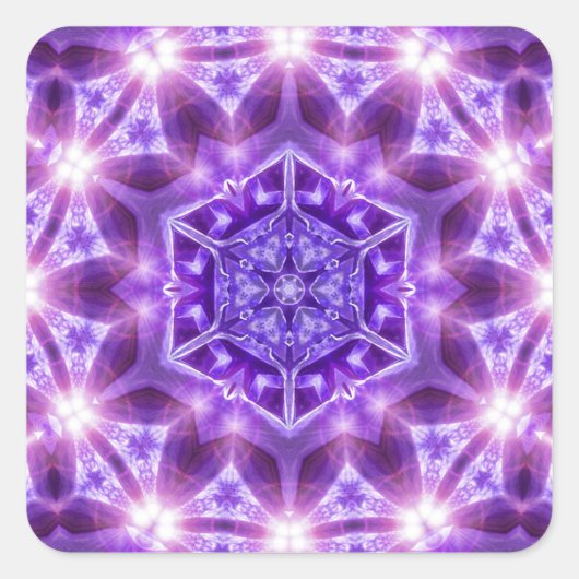 Paarse Hexagon Geometry Energy sticker (Voorkant)