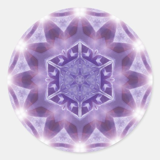 Paarse Hexagon Geometry Glow Energy sticker (Voorkant)