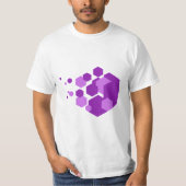 💜 Paarse hexagons grafisch T-shirt (Voorkant)