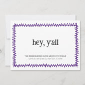 Paarse Hey Y'all - Verhuisd naar Texas Aankondiging (Voorkant)