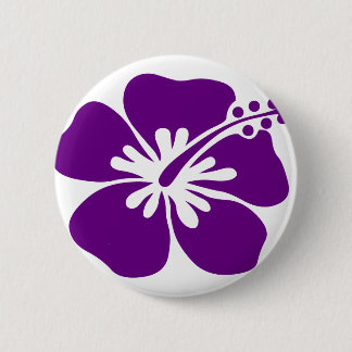 paarse hibiscus aloha ronde button 5,7 cm