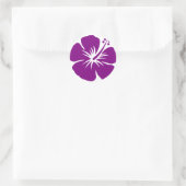 Paarse hibiscus aloha ronde sticker (Tas)
