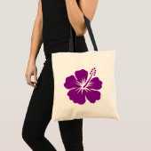 Paarse hibiscus aloha tote bag (Voorkant (product))
