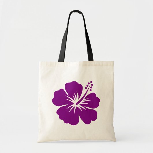 Paarse hibiscus aloha tote bag (Voorkant)