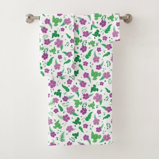 Paarse Hibiscus Bad Handdoek (Insitu)