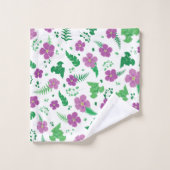 Paarse Hibiscus Bad Handdoek (Wasdoekje)